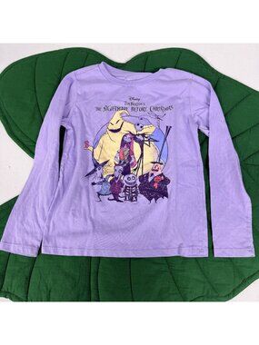 The Nightmare Before Christmas Girls 6/6X Small Purple Long Sleeve Graphic Tee
